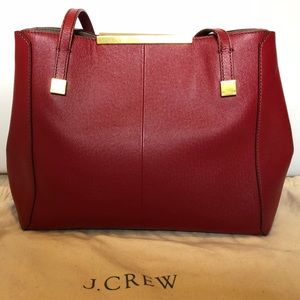 J Crew Red Leather Tote